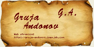 Gruja Andonov vizit kartica